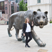 Casting Garten Tier Dekoration lebensgroße Bronze Tiger Statue